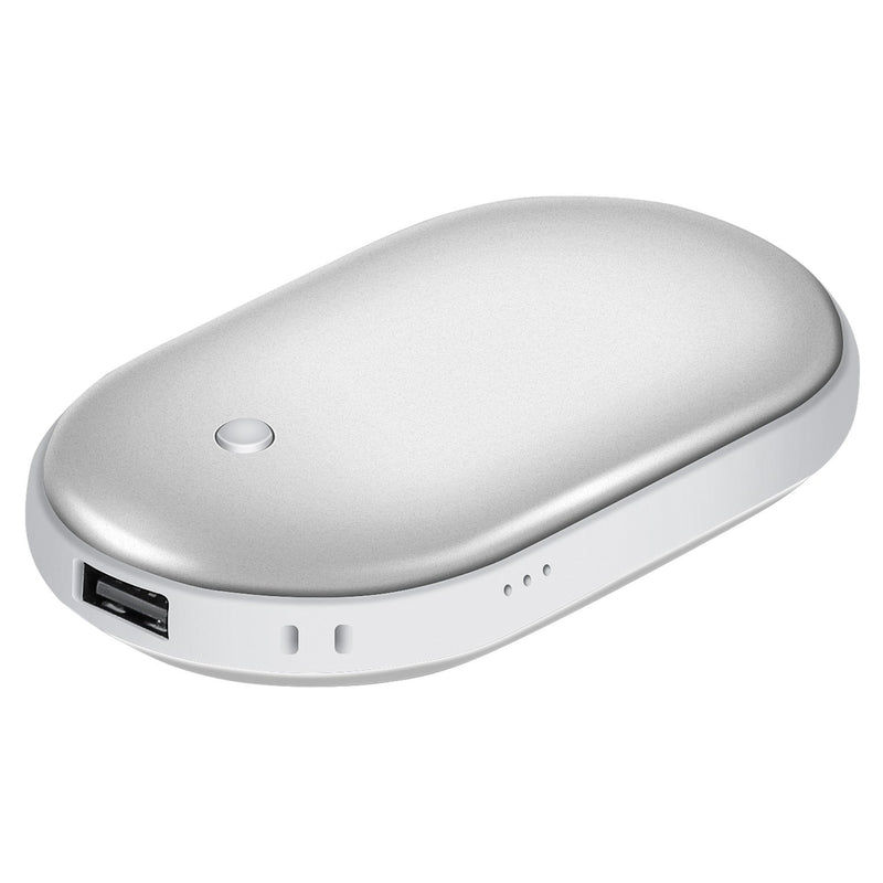 Portable Hand Warmer 5000mAh Power Bank Mobile Accessories Silver - DailySale
