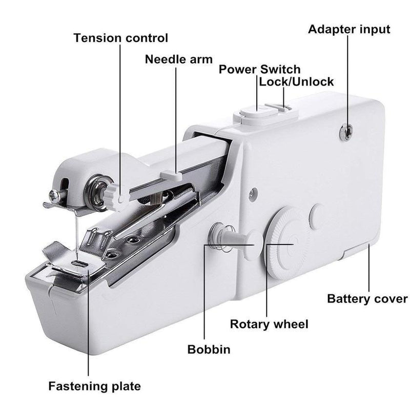 Portable Handheld Sewing Machine Cordless Clothes Quick Stitch Kitchen Essentials - DailySale