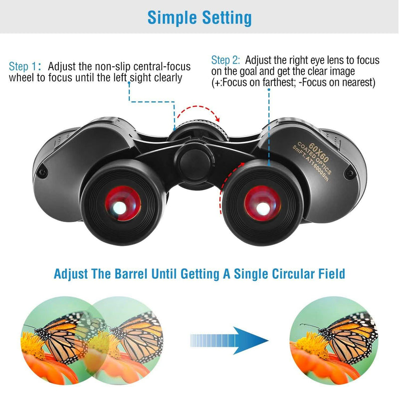 Portable HD Binoculars with Shoulder Strap Bag Sports & Outdoors - DailySale