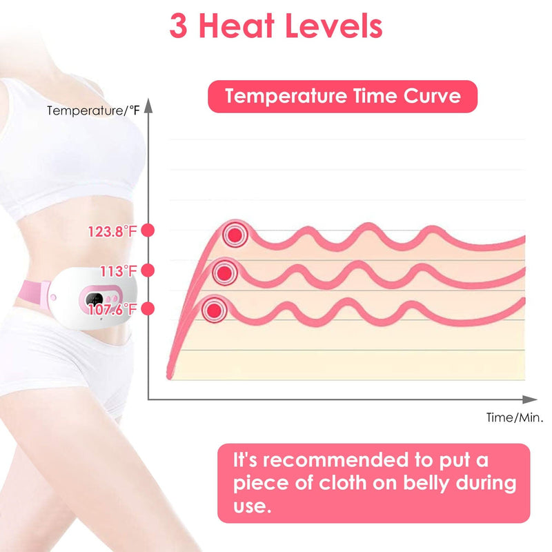 Portable Heating Pad For Cramps Fast Heating with 3 Heat Levels and 3 Massage Modes Wellness - DailySale