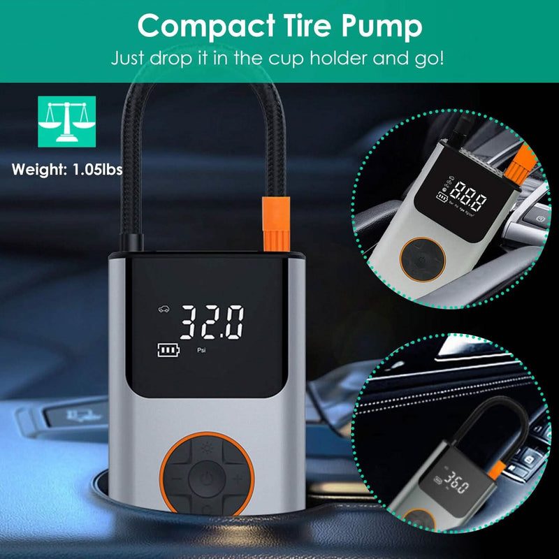 Portable Mini Tire Inflator with Digital Display LED Light Automotive - DailySale