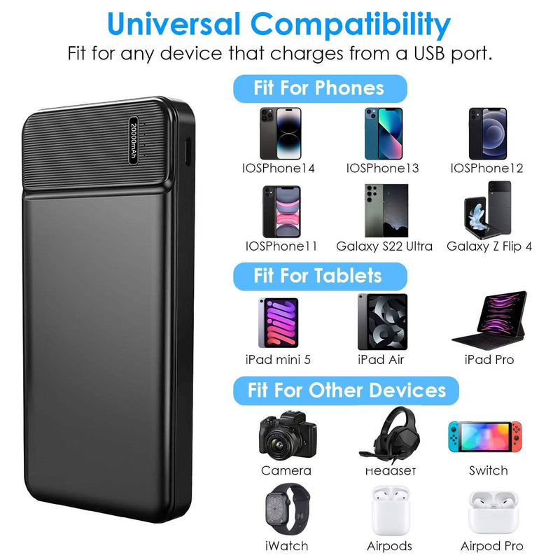 Portable Power Bank Phone Charger with 1 Micro USB Cable Mobile Accessories - DailySale