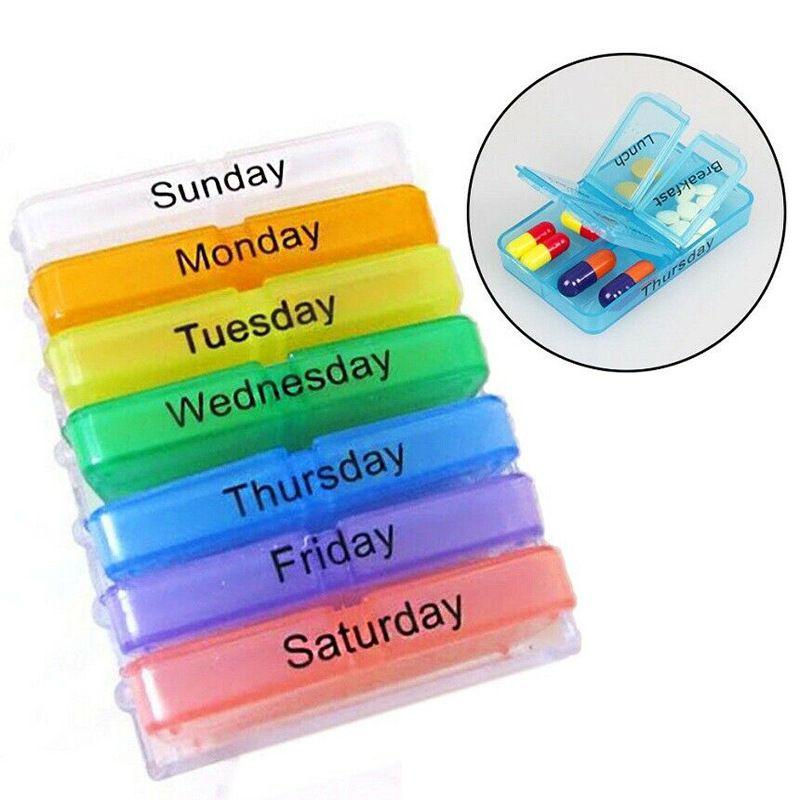 Portable Rainbow 7 Days Pill Case Wellness - DailySale