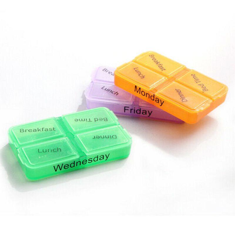 Portable Rainbow 7 Days Pill Case Wellness - DailySale