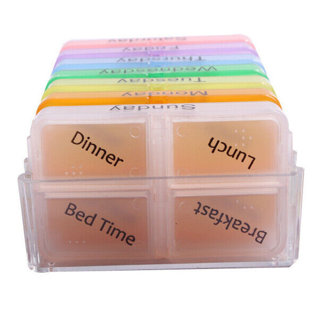 Portable Rainbow Pill Case 7 Day Pill Case Wellness - DailySale