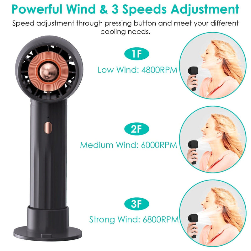 Portable Rechargeable Handheld Fan Everything Else - DailySale