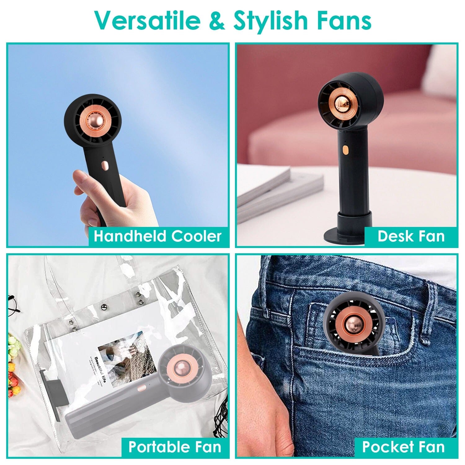 Portable Rechargeable Handheld Fan Everything Else - DailySale