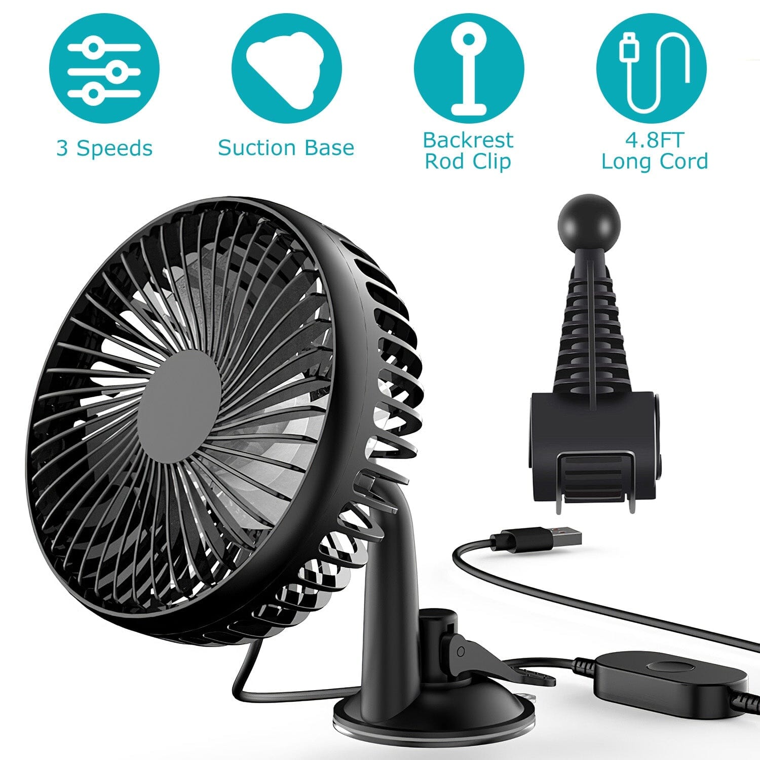 Portable Rotatable Car Cooling Fan Automotive - DailySale