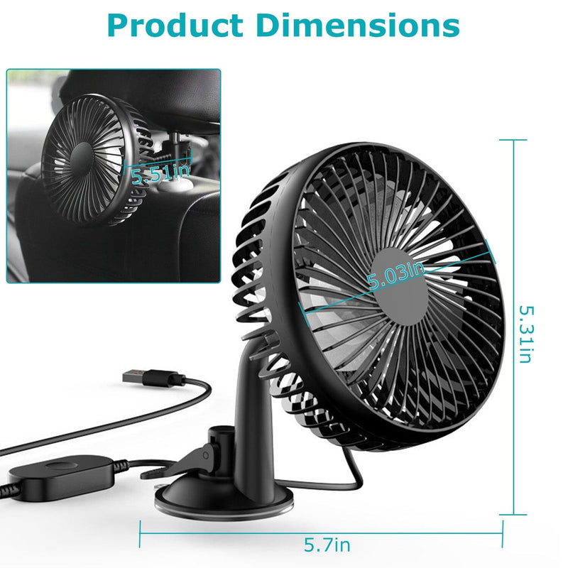 Portable Rotatable Car Cooling Fan Automotive - DailySale