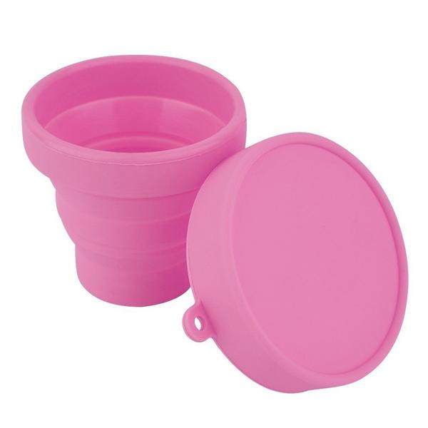 Portable Silicone Telescopic Drinking Collapsible Folding Cup Kitchen & Dining Pink - DailySale