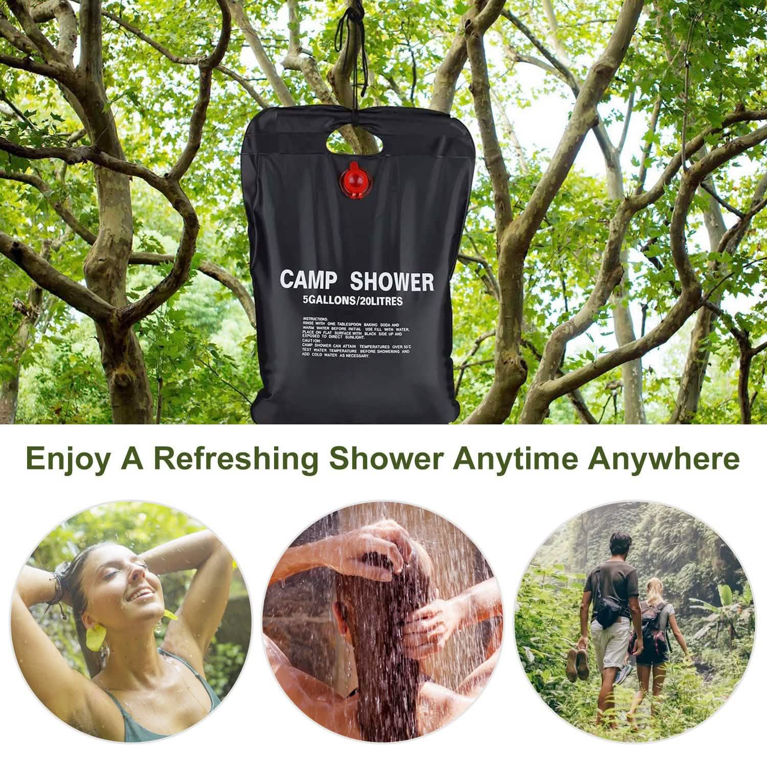 Portable Solar Heated Shower Bag Sports & Outdoors - DailySale