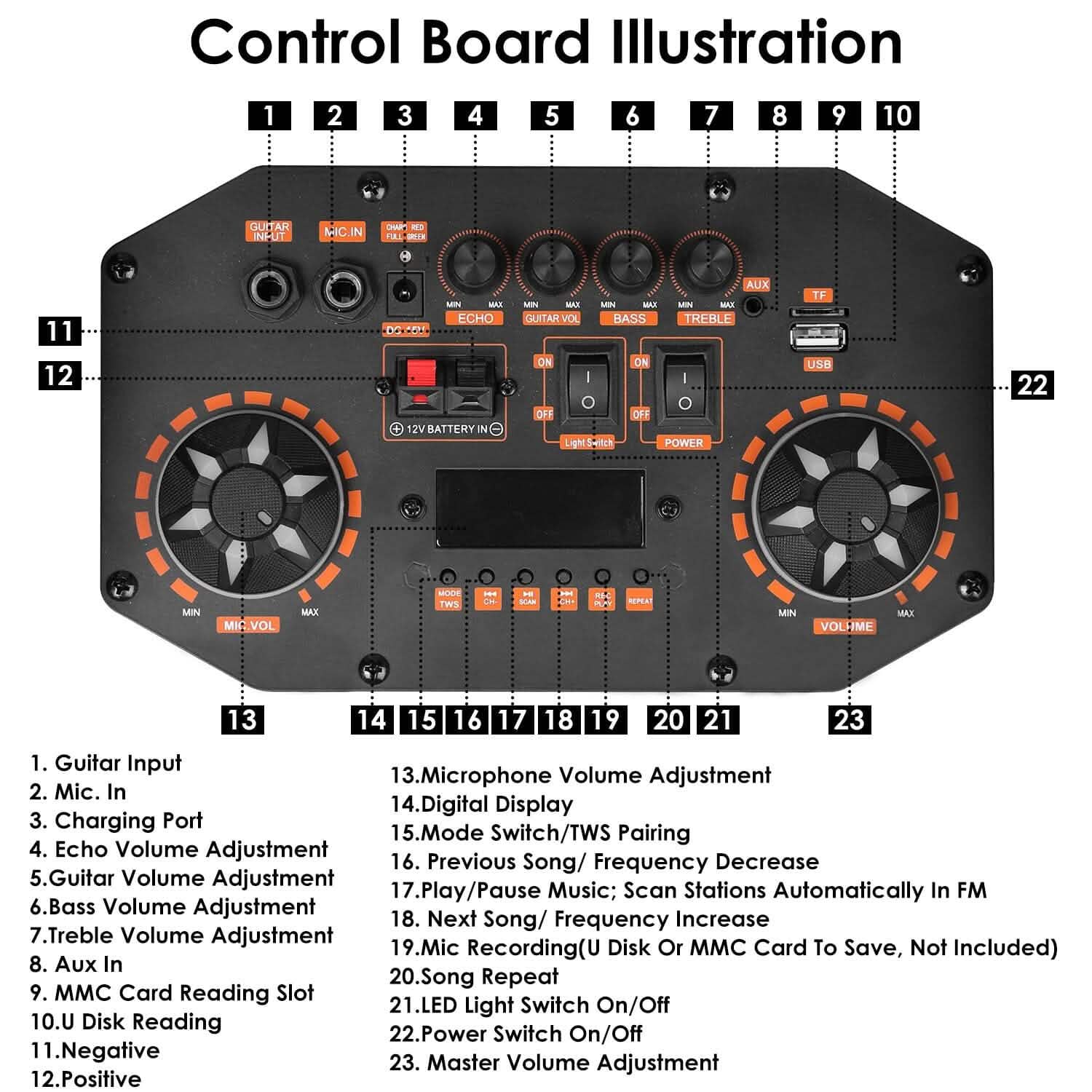 Portable Wireless Party Speaker Colorful Lights DJ PA System Speakers - DailySale