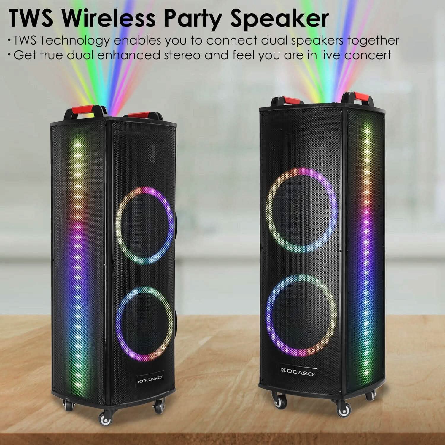 Portable Wireless Party Speaker Colorful Lights DJ PA System Speakers - DailySale