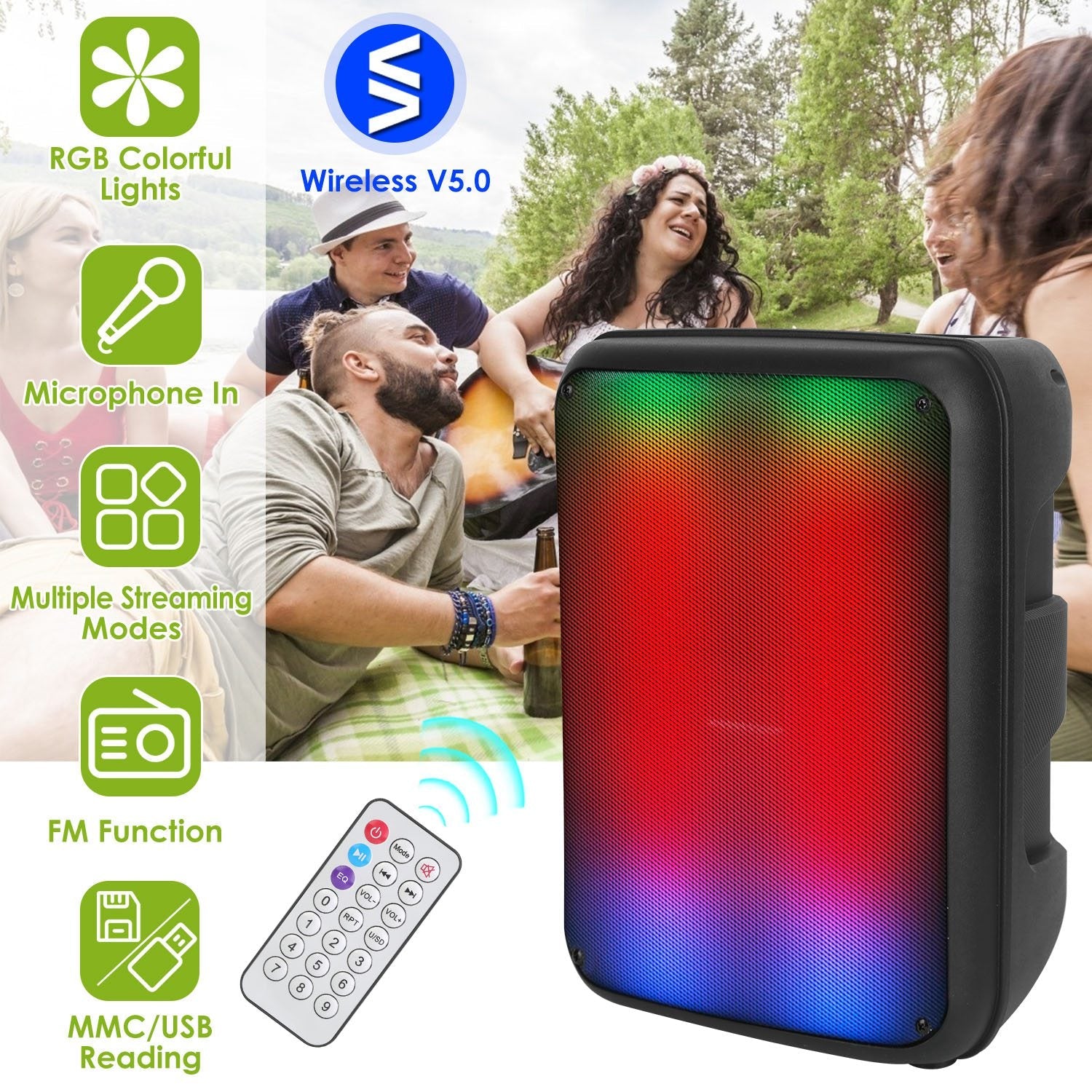 Portable Wireless Party Speaker Speakers - DailySale