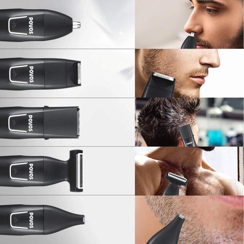 Povos Cordless 5-in-1 Beard Trimmer Body Groomer Style and Detail Kit Beauty & Personal Care - DailySale