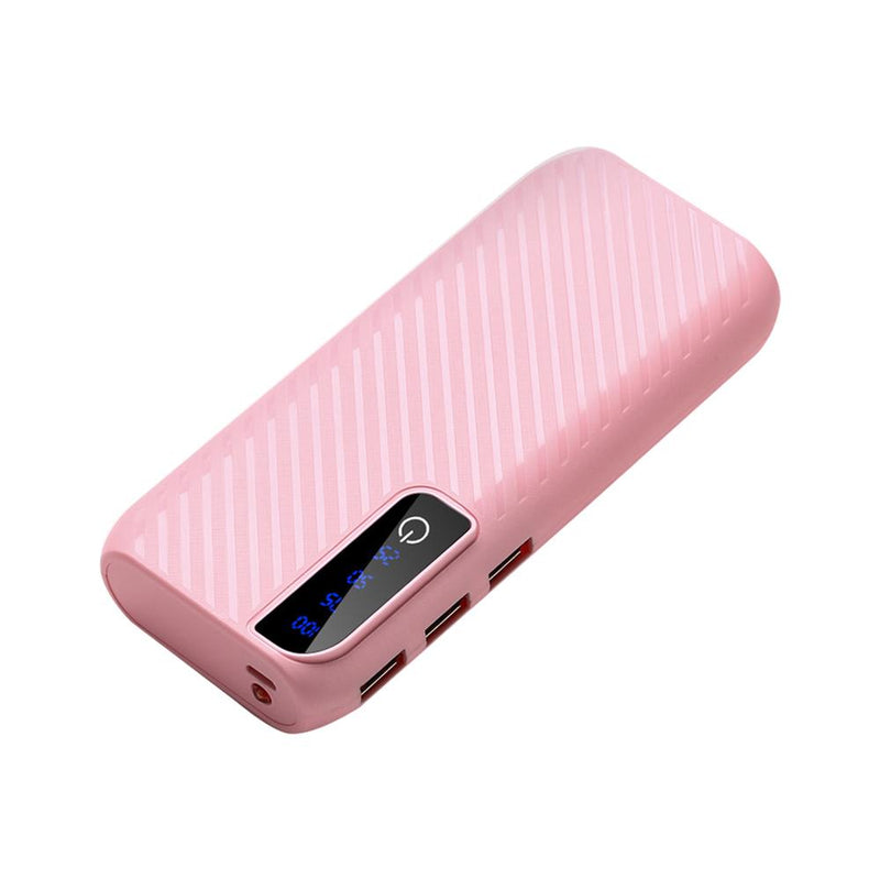 Power Bank With 3 USB Ports and Flashlight Mobile Accessories Pink - DailySale