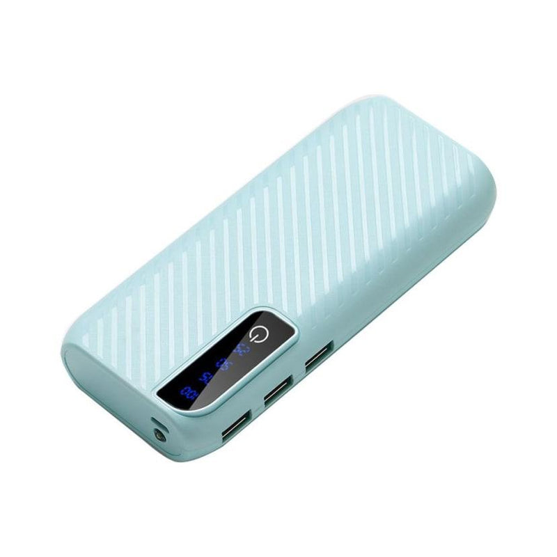 Power Bank With 3 USB Ports and Flashlight Mobile Accessories Teal - DailySale