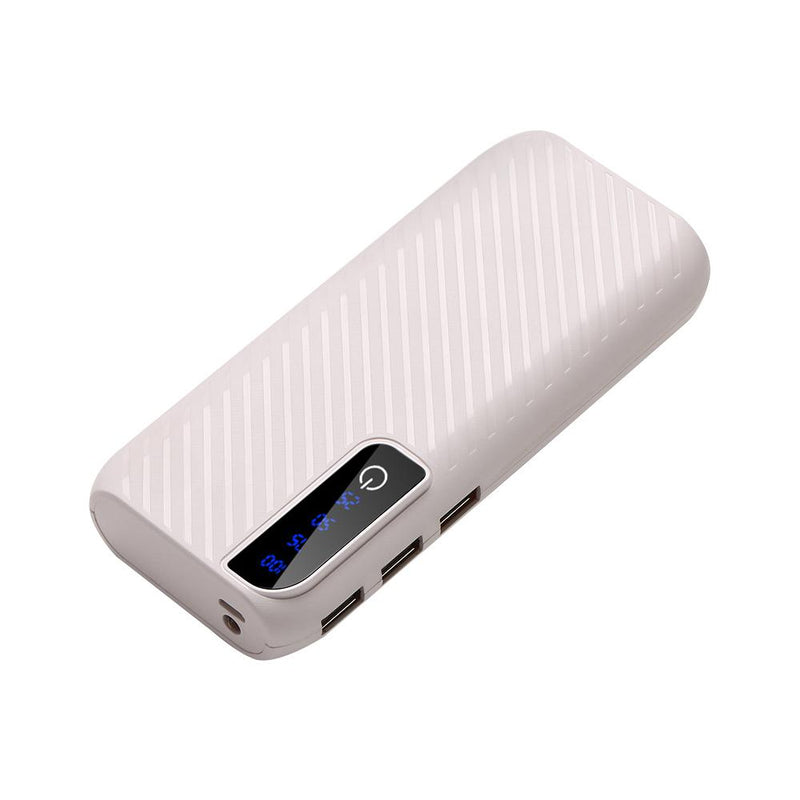 Power Bank With 3 USB Ports and Flashlight Mobile Accessories White - DailySale