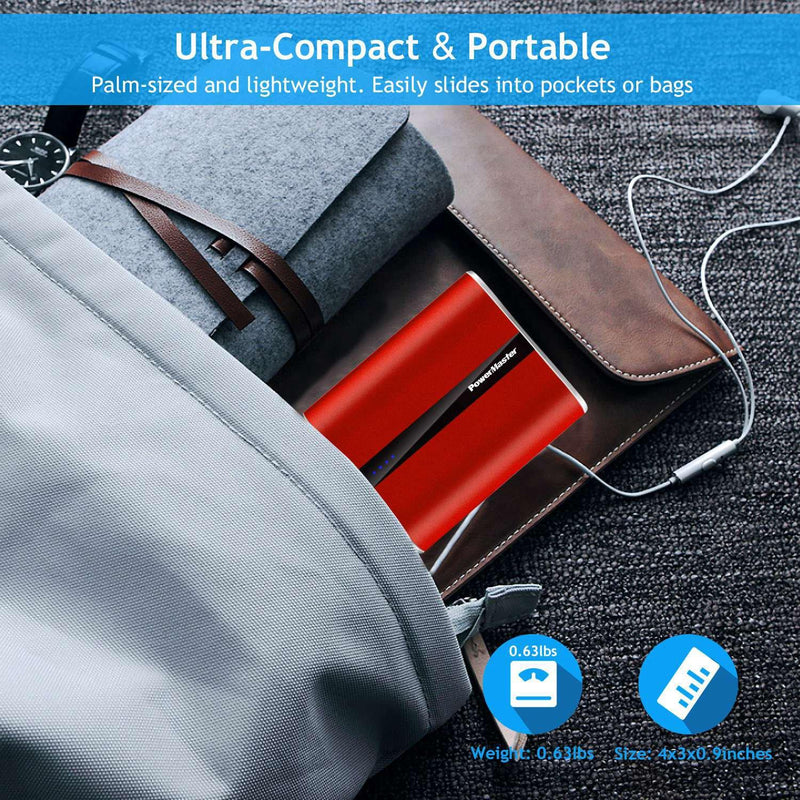 Powermaster 12000mAh Portable Charger with Dual USB Ports 3.1A Output Mobile Accessories - DailySale