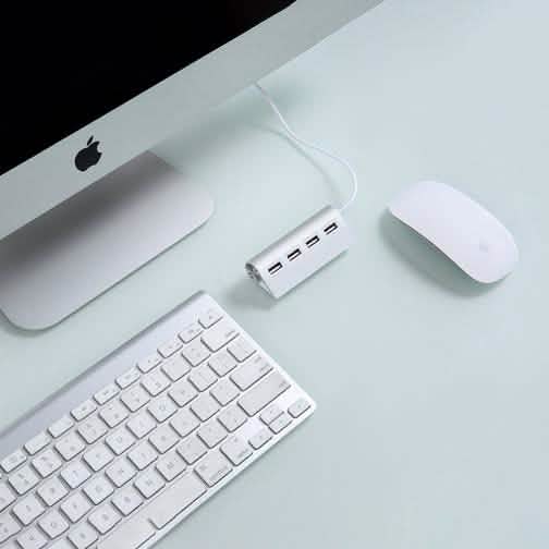 Premium 4 Port Aluminum USB Hub with 11-Inch Shielded Cable Computer Accessories - DailySale