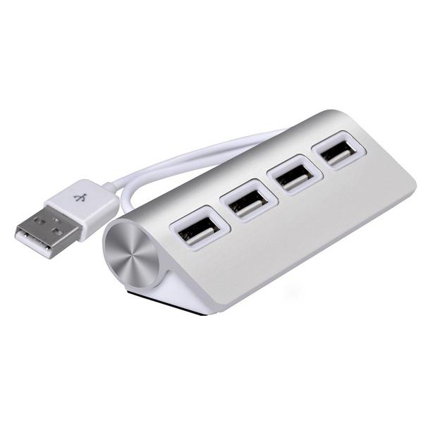 Premium 4 Port Aluminum USB Hub with 11-Inch Shielded Cable Computer Accessories - DailySale