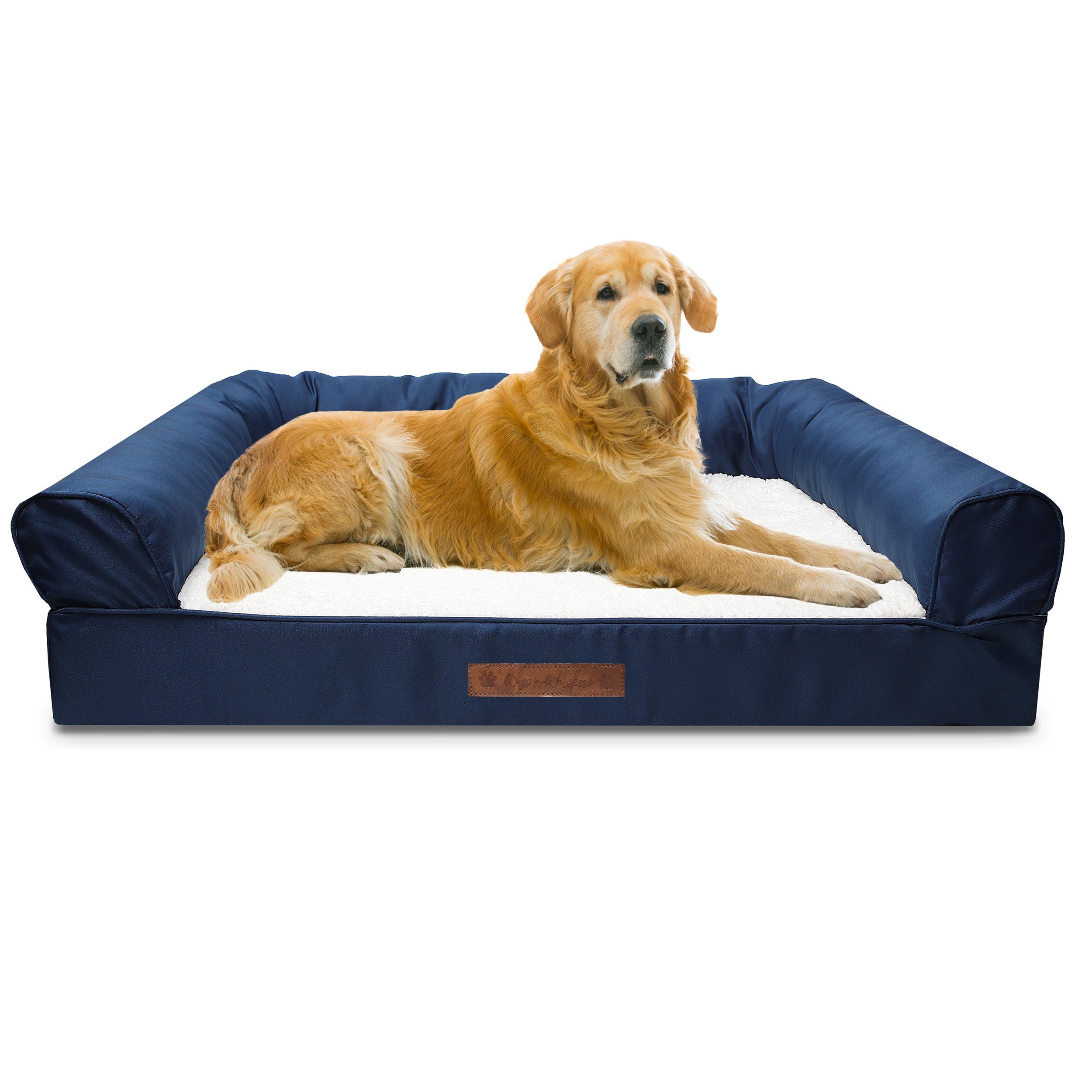 Premium Sofa-Style Orthopedic Pet Bed Pet Supplies Jumbo Navy - DailySale