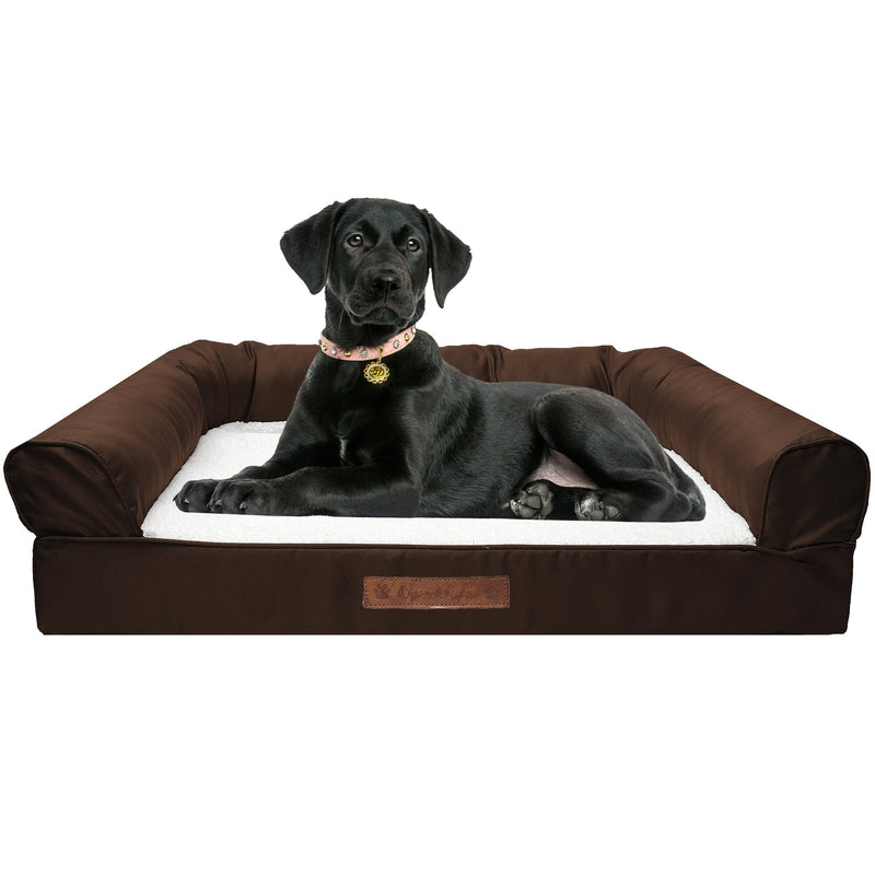 Premium Sofa-Style Orthopedic Pet Bed Pet Supplies Large Chocolate - DailySale