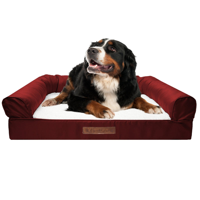 Premium Sofa-Style Orthopedic Pet Bed Pet Supplies Medium Garnet - DailySale