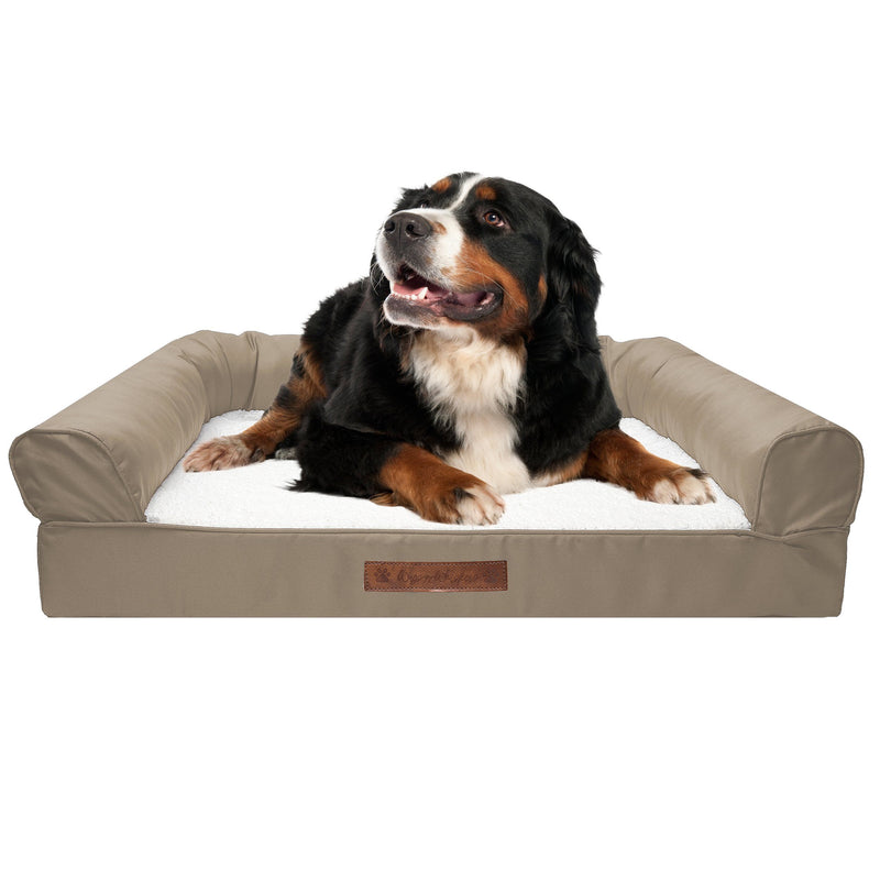 Premium Sofa-Style Orthopedic Pet Bed Pet Supplies Medium Taupe - DailySale