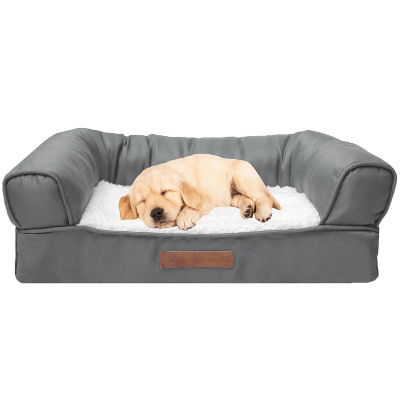 Premium Sofa-Style Orthopedic Pet Bed Pet Supplies Small Gray - DailySale