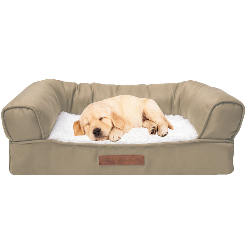 Premium Sofa-Style Orthopedic Pet Bed Pet Supplies Small Taupe - DailySale
