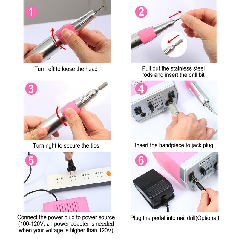 Portable Electric Nail Drill for manicure at home and salon