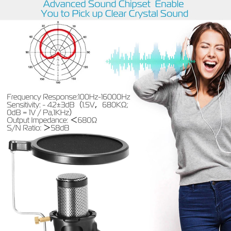Professional Condenser Studio Recording Microphone Headphones & Audio - DailySale