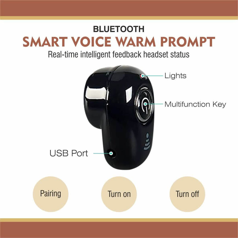Professional Mini Invisible Wireless Bluetooth 10.0 Stereo In-Ear Earbud Phones & Accessories - DailySale
