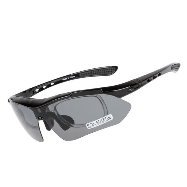 Professional Polarized Cycling Glasses Bike Goggles Sports & Outdoors Black - DailySale