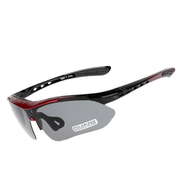 Professional Polarized Cycling Glasses Bike Goggles Sports & Outdoors Black/Red - DailySale