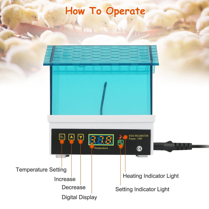 Professional Poultry Hatcher with Digital Display Automatic Temperature Humidity Kitchen Appliances - DailySale