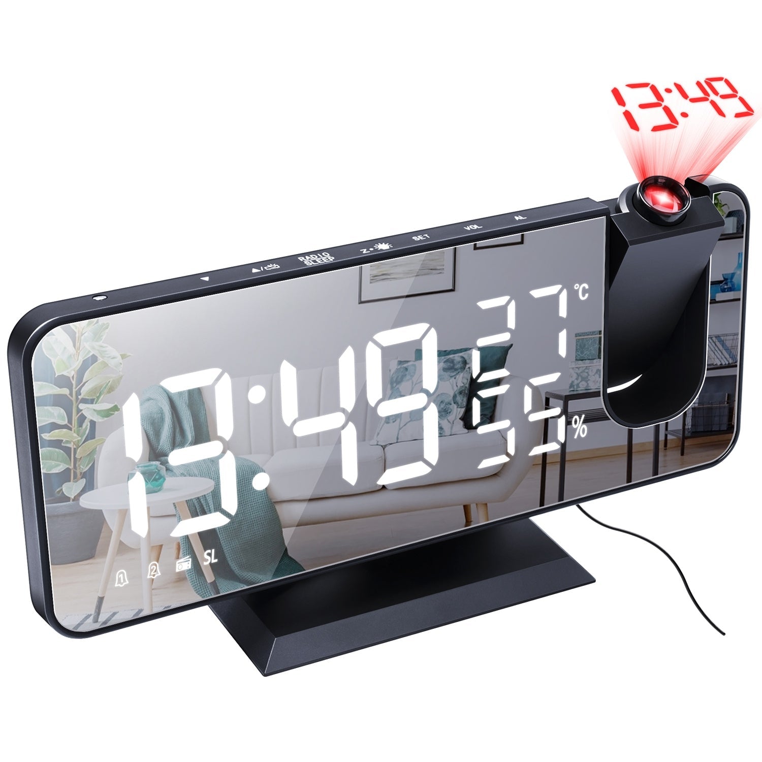 Projection Alarm Clock with Radio Function Household Appliances - DailySale