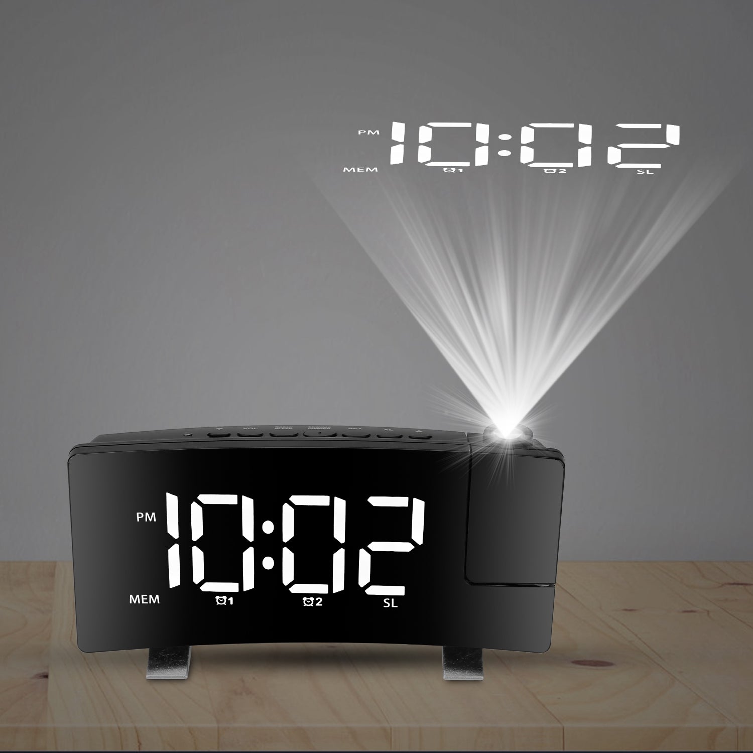 Projection Alarm Clock with Radio Household Appliances - DailySale