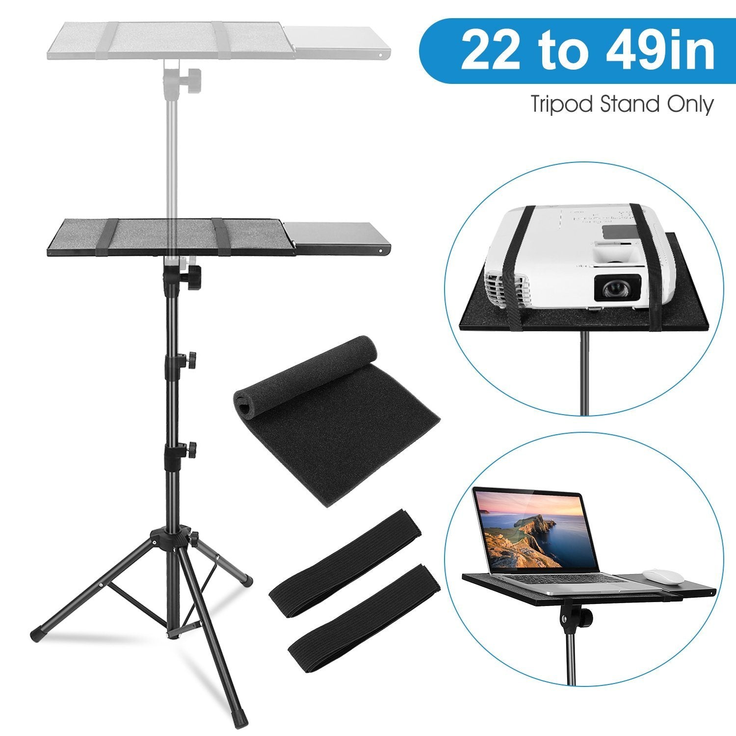 Projector Tripod Stand Folding with Height Tilt Adjustment Computer Accessories - DailySale