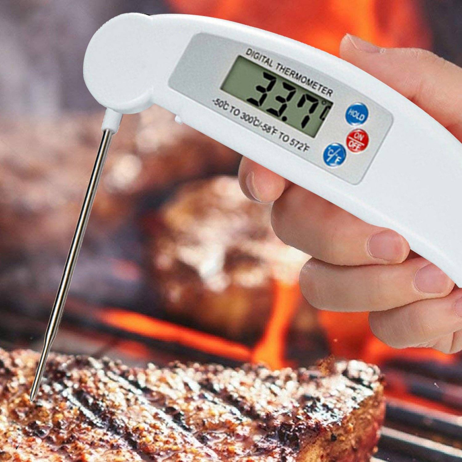 Digital Meat Thermometer, Instant Read Food Meat Thermometer for