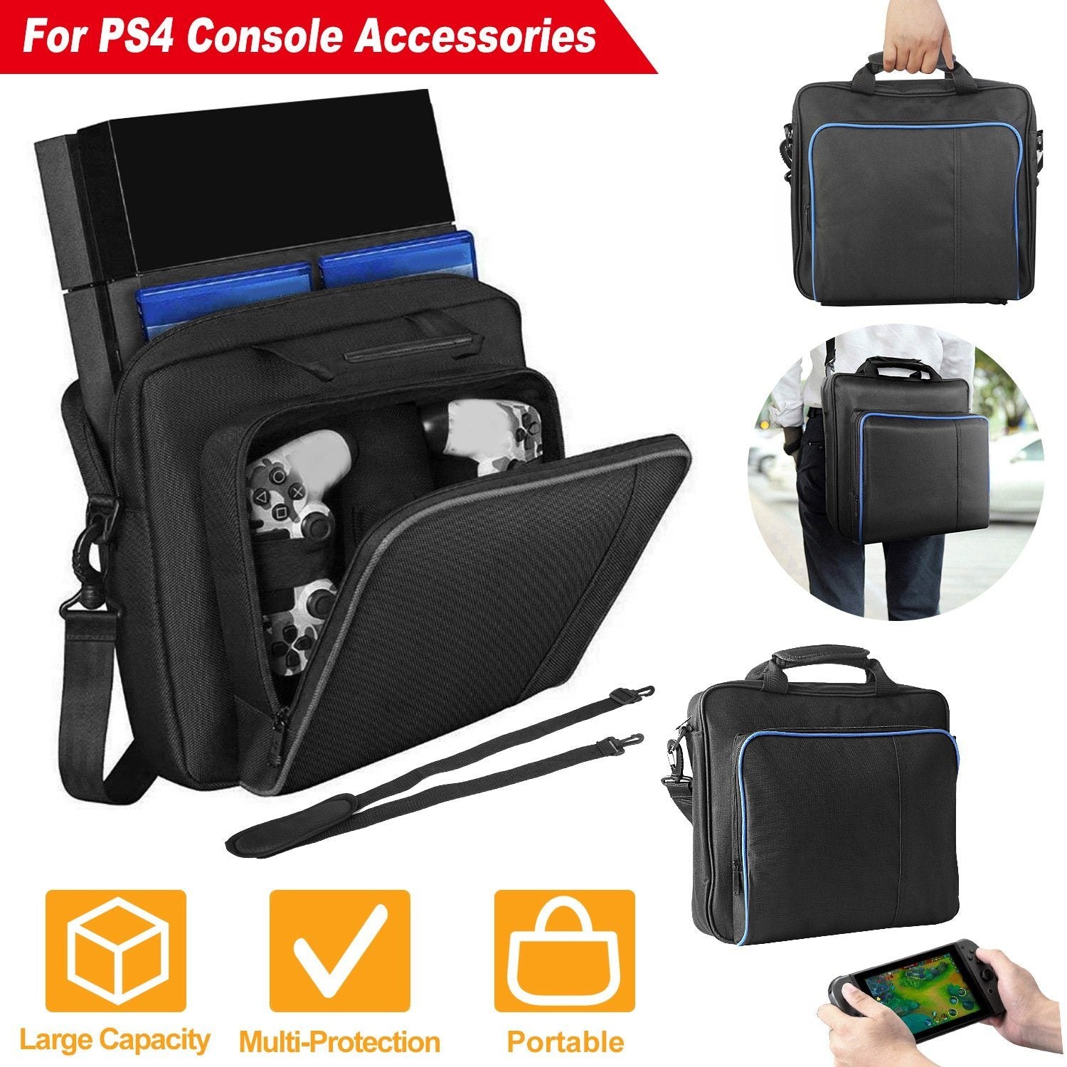 PS4 Console Accessories Handbag with Shoulder Strap Video Games & Consoles - DailySale