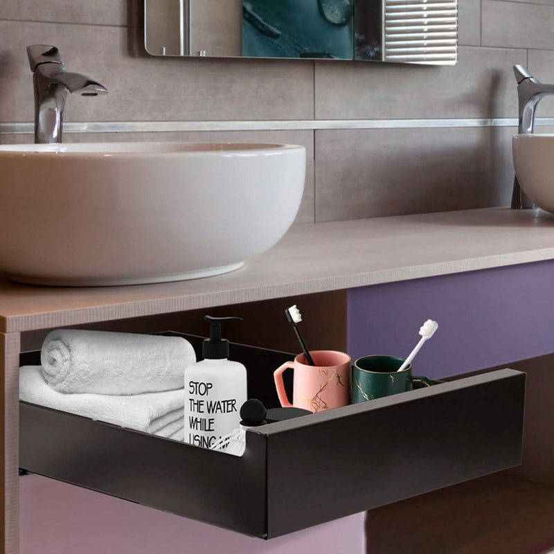 Pull Out Cabinet Organizer Carbon Steel Quiet Slide Rails Kitchen Storage - DailySale