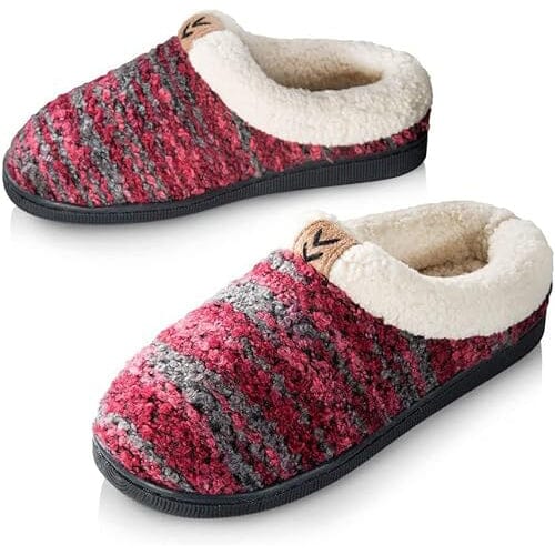 Pupeez Girls Knitted Fleece Lined Clog Slippers Kids' Clothing Wine 11/12 - DailySale