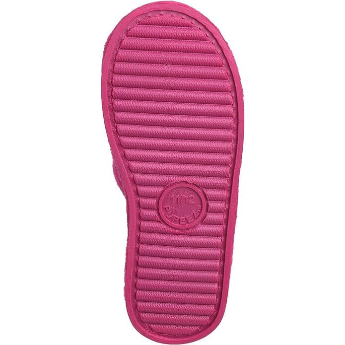 Pupeez Girl's Slipper Lovely Velvet Pom-pom Open Toe Kids House Slides