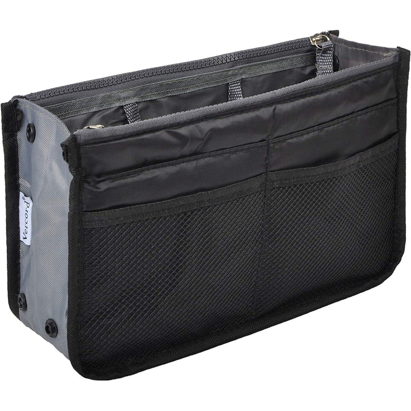 Purse Insert Storage Bag, Versatile Travel Organizer Bag Insert Cosmetic Bag With Multi-Pockets Bags & Travel Black - DailySale