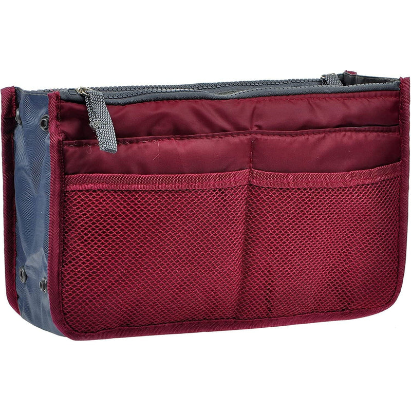 Purse Insert Storage Bag, Versatile Travel Organizer Bag Insert Cosmetic Bag With Multi-Pockets Bags & Travel Burgundy - DailySale