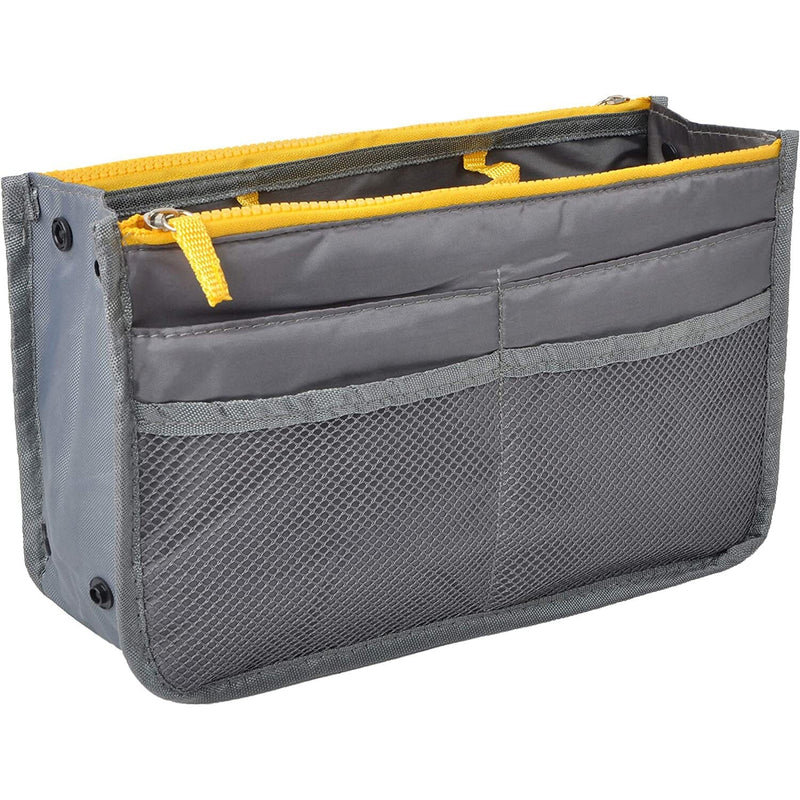 Purse Insert Storage Bag, Versatile Travel Organizer Bag Insert Cosmetic Bag With Multi-Pockets Bags & Travel Gray - DailySale