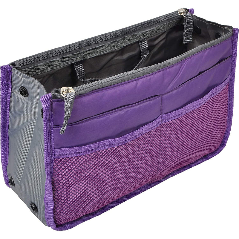 Purse Insert Storage Bag, Versatile Travel Organizer Bag Insert Cosmetic Bag With Multi-Pockets Bags & Travel Purple - DailySale