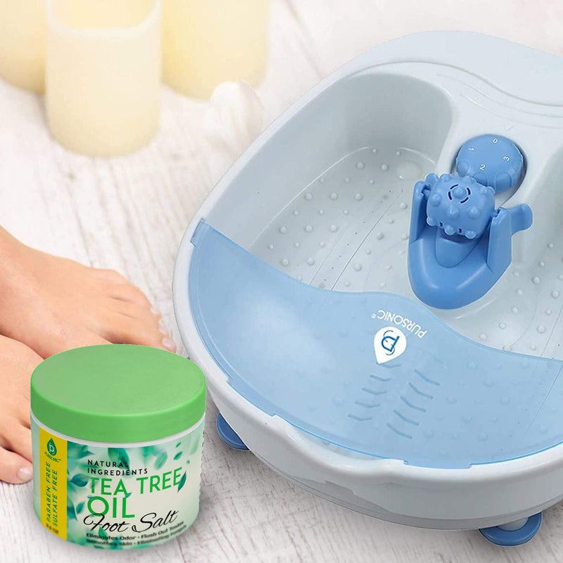 Pursonic Foot Spa Massager with Vibrating Bubbles & Tea Tree Oil Foot Salt Scrub with Epsom Salt Beauty & Personal Care - DailySale